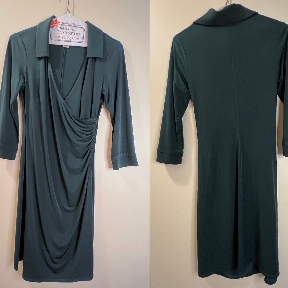 Laundry by Design Dark Green Collared Dress Size 8